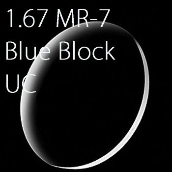 1.67 MR-7 ASP Blue block Un-coating Lenses,Dyeable,75MM diameter,-15.00, -12.00/-2.00