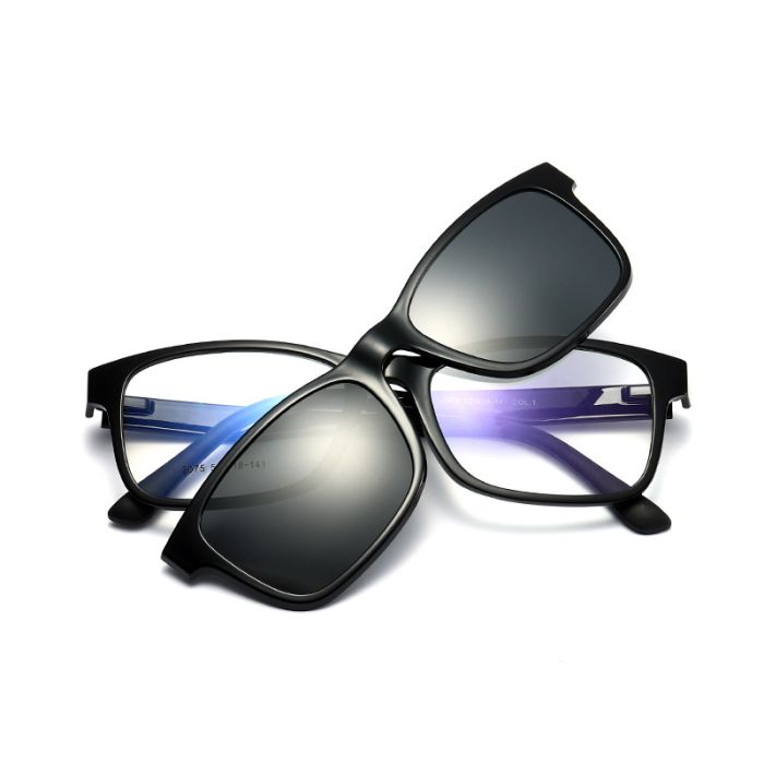 2075 Vintage TR90 Eyeglass Frame, Polarized Sunglasses, Clip-On