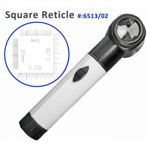 6513/02 8X Square Reticle Torch Magnifier - High Precision, 8x Magnification