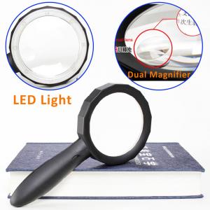 7833 LED Light Magnifier, 3x/6x Dual Purpose, $240 Min Order | Clear Vision, Comfortable Grip