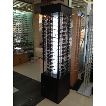 A3017-1 Acrylic glasses display floor stand for 96pcs of sunglasses,rotatable,with storage,can be light