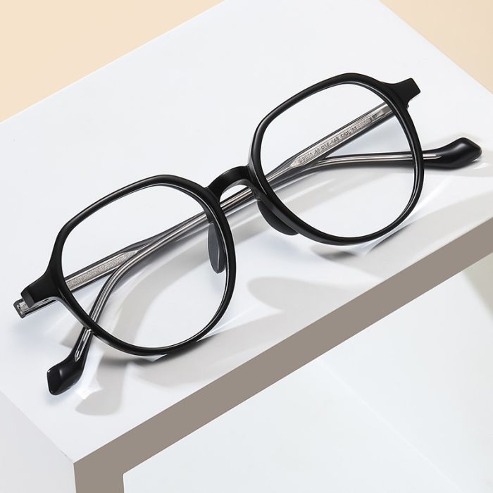 B9011 TR90 Transparent Eyeglass Frame, Ultra Light, Comfortable Board Legs, Fashionable Style