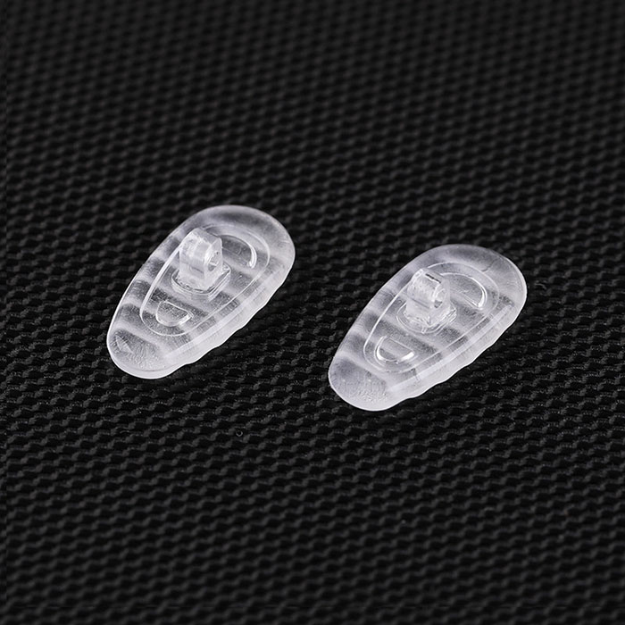 C01,CY202 Glasses silicone nose pads with ripple and anti slip screw, soft melon seed shaped, no distinction between left and right concave and convex grooves, anti slip