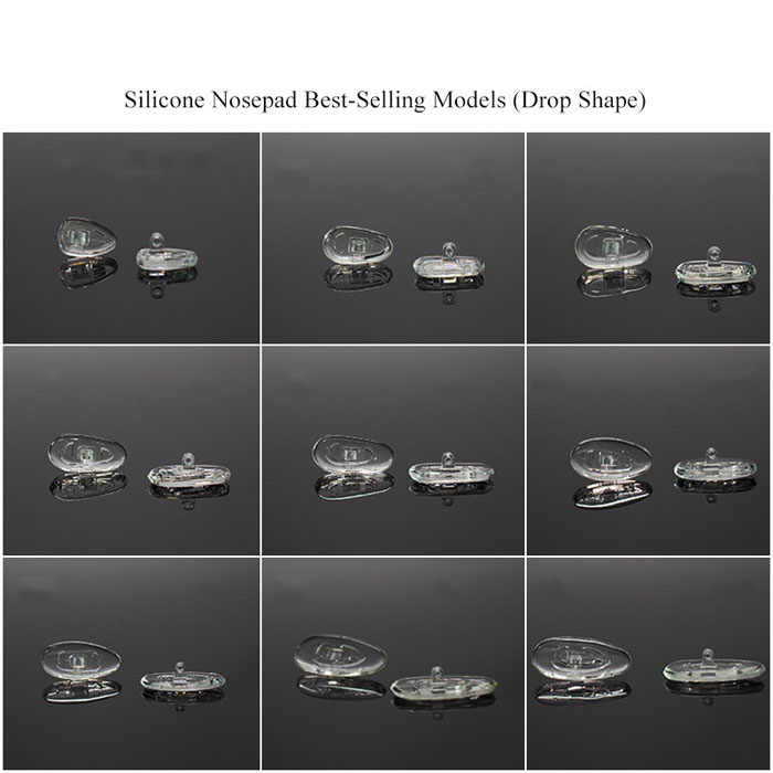 Drop shape soft slicone nose pads, hard cores