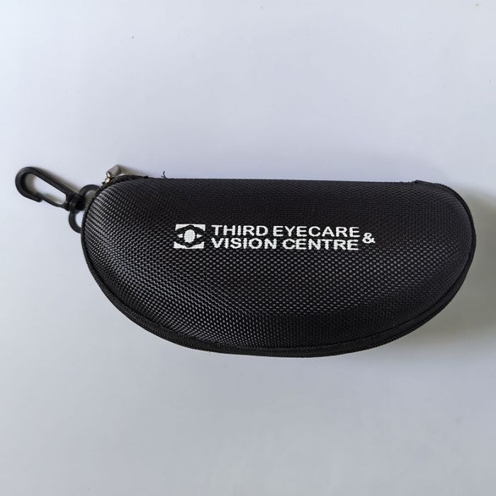 JH-618 Black EVA Sunglasses Case - Zipper & Hook, 17.2cm x 7.7cm, 46g, Protects & Adds Style