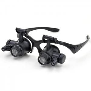 JH-9892B Glasses Repair Magnifier with 10X-25X Magnification, LED Light, Interchangeable Lenses