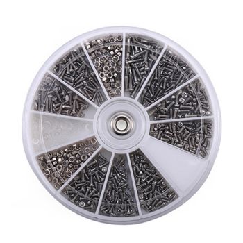 SB012 Glasses Screw Set, 1200pcs, Sunglasses Repair, Metal Alloy, Plastic Case