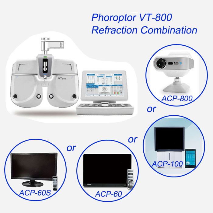 VT800-refraction-combination | Optimized VT-800 Phoroptor Refraction System with Chart Projector, 32 Visual Targets, 12V Halogen Light